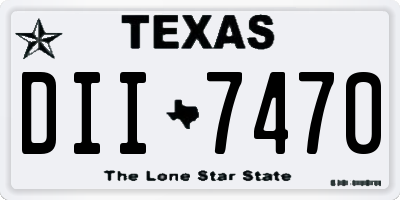 TX license plate DII7470