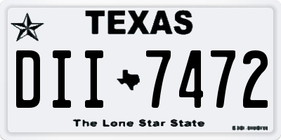 TX license plate DII7472