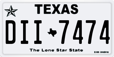 TX license plate DII7474
