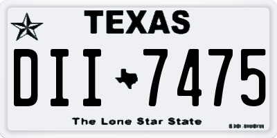 TX license plate DII7475