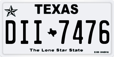 TX license plate DII7476