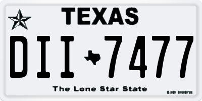 TX license plate DII7477