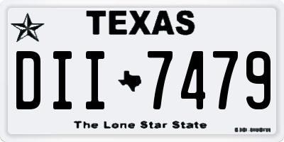 TX license plate DII7479