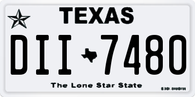 TX license plate DII7480