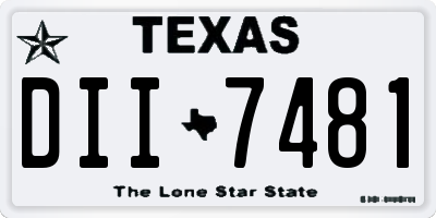 TX license plate DII7481