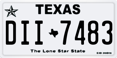TX license plate DII7483
