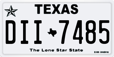 TX license plate DII7485