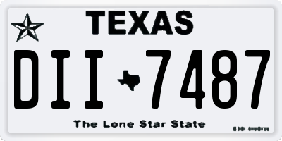 TX license plate DII7487
