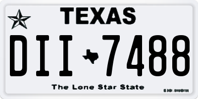 TX license plate DII7488