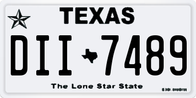 TX license plate DII7489