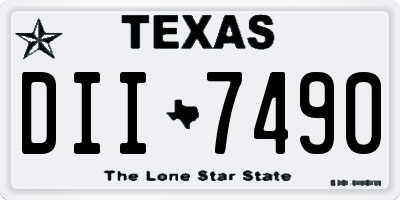 TX license plate DII7490