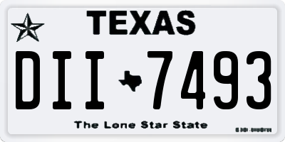 TX license plate DII7493