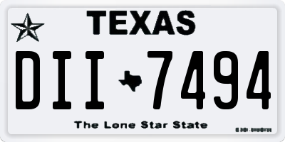 TX license plate DII7494