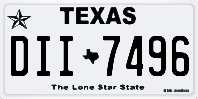 TX license plate DII7496