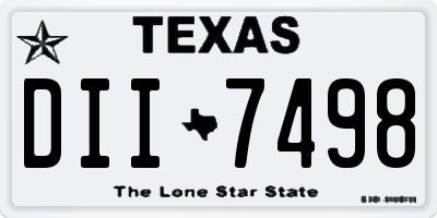 TX license plate DII7498