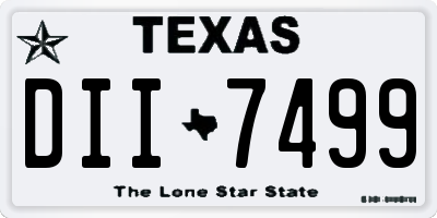 TX license plate DII7499