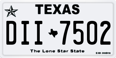 TX license plate DII7502