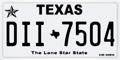 TX license plate DII7504