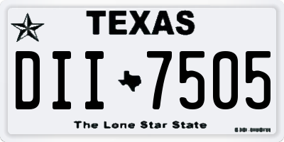 TX license plate DII7505