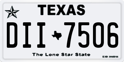 TX license plate DII7506