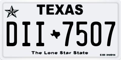TX license plate DII7507
