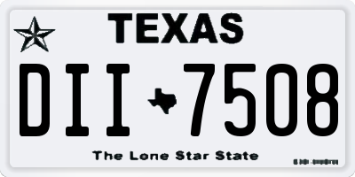 TX license plate DII7508