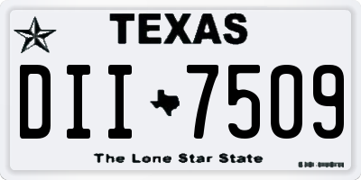 TX license plate DII7509