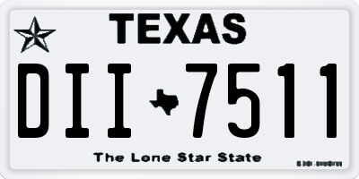 TX license plate DII7511