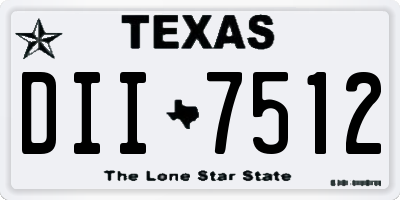 TX license plate DII7512