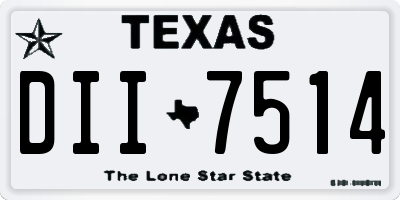 TX license plate DII7514