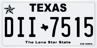 TX license plate DII7515