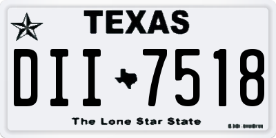 TX license plate DII7518
