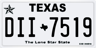 TX license plate DII7519