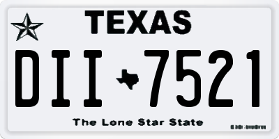 TX license plate DII7521