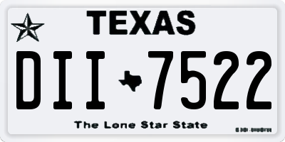 TX license plate DII7522