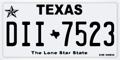 TX license plate DII7523