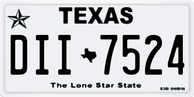 TX license plate DII7524
