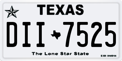 TX license plate DII7525