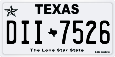 TX license plate DII7526
