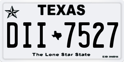 TX license plate DII7527