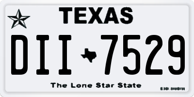 TX license plate DII7529