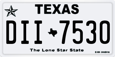 TX license plate DII7530