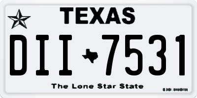TX license plate DII7531