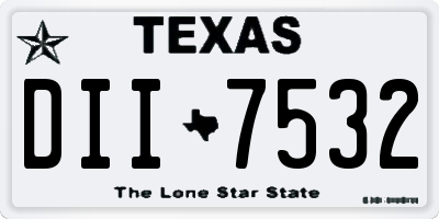 TX license plate DII7532