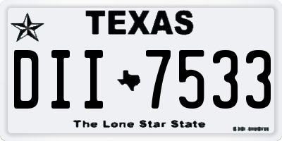 TX license plate DII7533