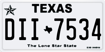 TX license plate DII7534
