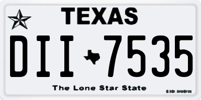 TX license plate DII7535