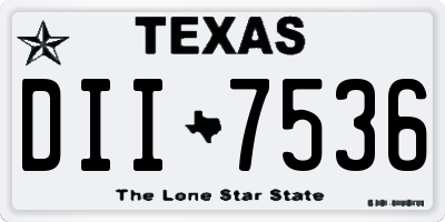 TX license plate DII7536