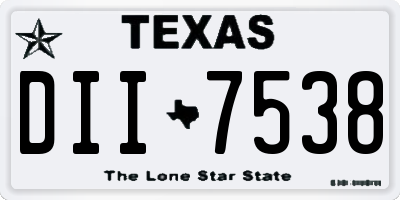 TX license plate DII7538