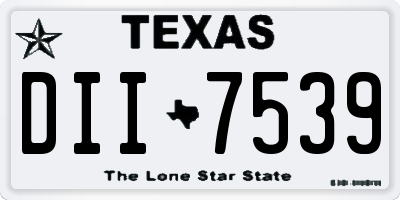 TX license plate DII7539